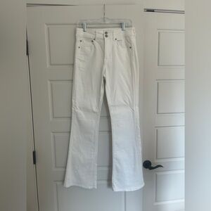 American Eagle Outfitters Super Stretch High Rise Artist Flare Jeans White Sz 8